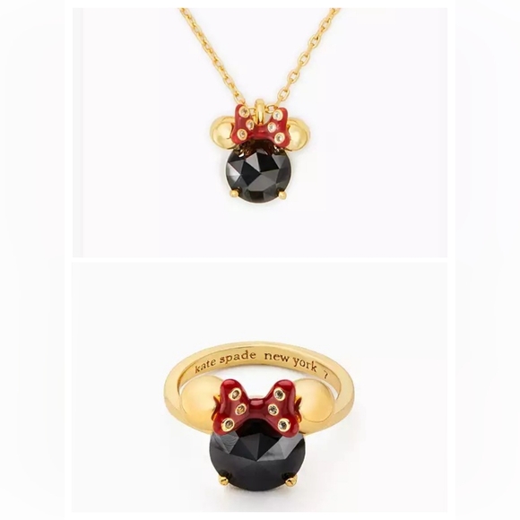 Disney Jewelry - Disney X Kate Spade New York Minnie Pendant Necklace and Ring (Size 6)